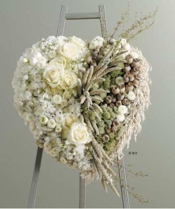 Modern Funeral Heart Arrangement