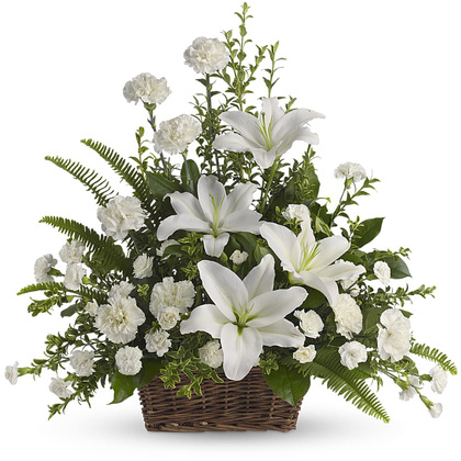 Peaceful White Lilies Basket