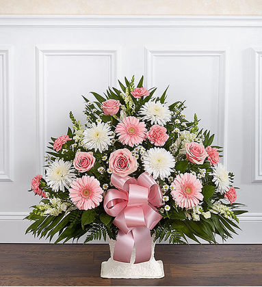 Deepest Condolences Pink & White Flowers