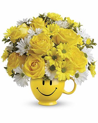 Teleflora's Be Happy Bouquet with Roses - Premium