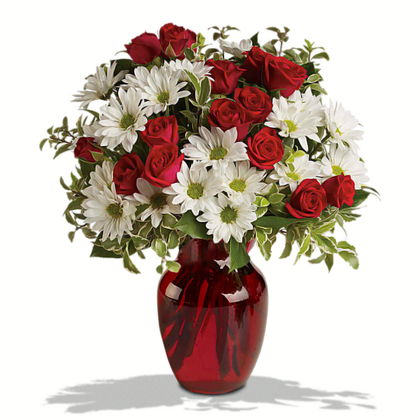 Red, White And You Bouquet by Teleflora