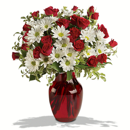 Red, White And You Bouquet by Teleflora - Deluxe