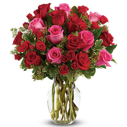 True Romance Bouquet with Red Roses - Premium