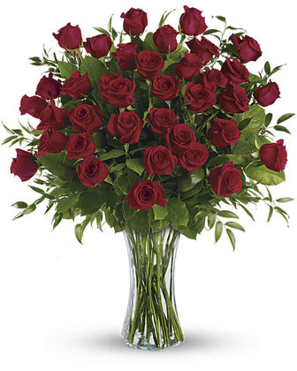 Breathtaking Beauty - 3 Dozen Long Stemmed Roses Vase