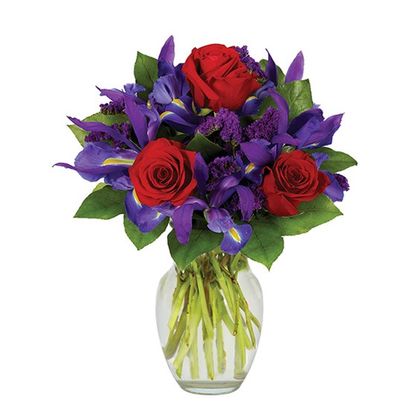 Sugar Rush Red Roses and Irises - As Shown