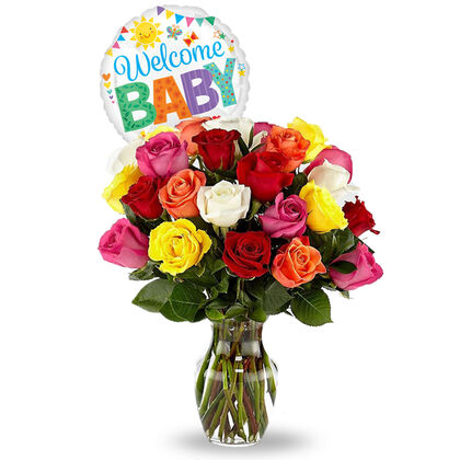 Welcome Baby With Roses - Deluxe