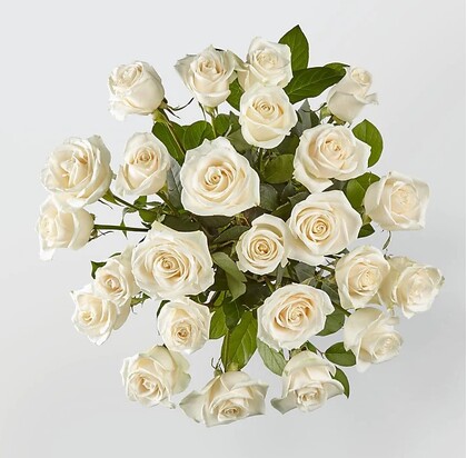 White Roses Bouquet - Deluxe