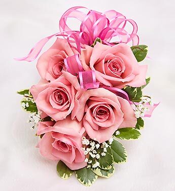 Pink Rose Wrist Corsage - Deluxe