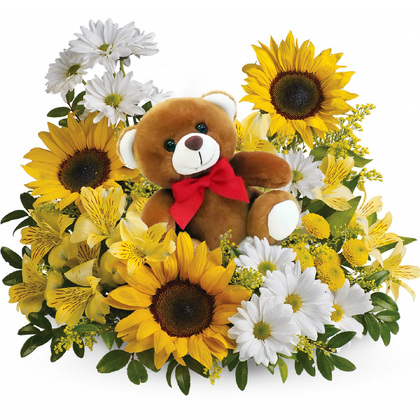 Sunshine Bear Flower Bouquet - Deluxe