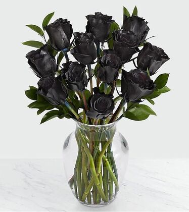 Black Premium Roses Vase Arrangement