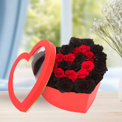 Passionate Love Roses Heart Box