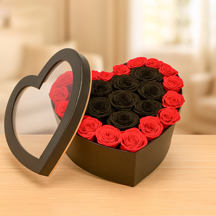 Bold Love Roses Heart Box