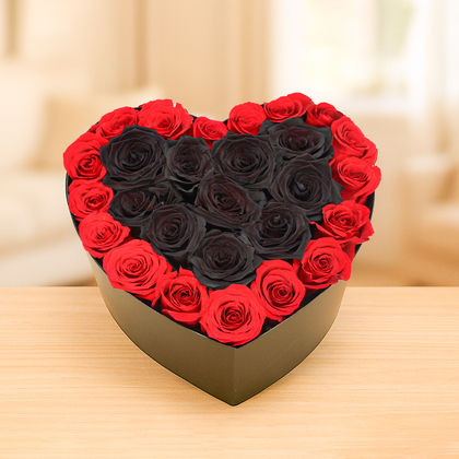 Bold Love Roses Heart Box